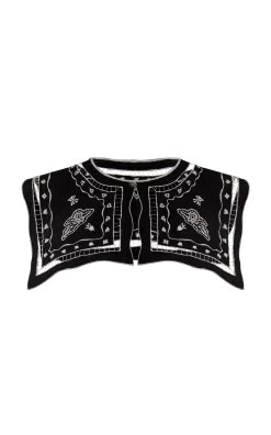 Sharp Embroidered Silk Collar