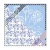 Floral Ornaments Silk Headscarf -Lady Fashion Store gunia blue floral ornaments silk headscarf