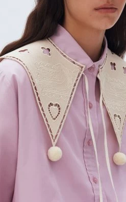 Mermaids Embroidered Cotton Collar