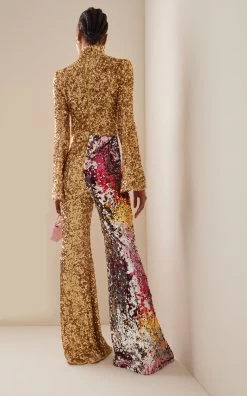 Exclusive Classic Sequin Jumpsuit 8 Exclusive Classic Sequin Jumpsuit -Lady Fashion Store halpern gold exclusive classic jumpsuit 2