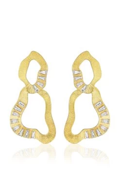 18K Yellow Gold Bahia Diamond Earrings