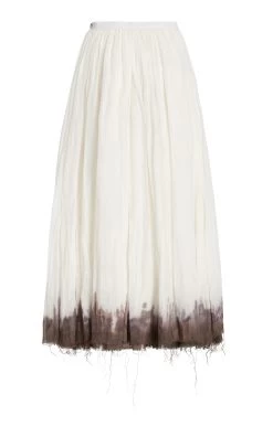 Asa Dip-Dyed Linen Maxi Skirt -Lady Fashion Store interior white asa dip dyed linen maxi skirt 1