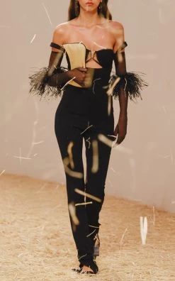 Jacquemus Bra-Detailed Wool-Blend Jumpsuit -Lady Fashion Store jacquemus black la combinaison bikini 3