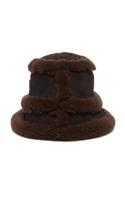 Jacquemus Le Bob Doux Shearling Bucket Hat 6 Jacquemus Le Bob Doux Shearling Bucket Hat -Lady Fashion Store jacquemus brown le bob doux 1