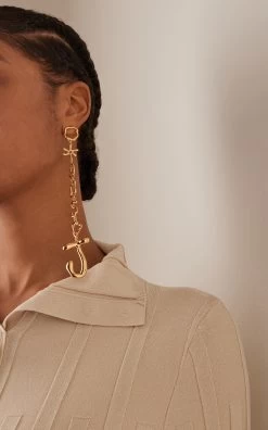 Jacquemus Les Boucles J Gold-Tone Earring