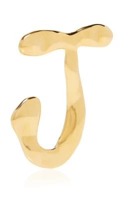 Jacquemus Les Creoles J Gold-Tone Earring -Lady Fashion Store jacquemus gold les creoles j ouro 3