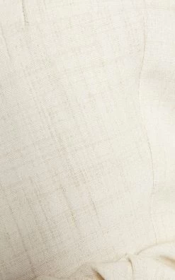 Jacquemus Croissant Cropped Linen-Blend Jacket -Lady Fashion Store jacquemus ivory la veste croissant 3