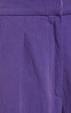 Jacquemus Banha Pleated Twill Wide-Leg Pants -Lady Fashion Store jacquemus purple le pantalon banha 3