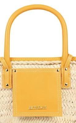 Jacquemus Le Petite Panier Soli Raffia Basket Tote -Lady Fashion Store jacquemus yellow le petit panier soli 4