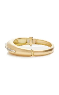 18K Yellow Gold Diamond Bracelet -Lady Fashion Store jamie wolf gold 18k yellow gold domed bracelet with diamonds set in white gold 2