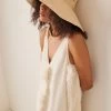 Harlow Raffia Hat -Lady Fashion Store janessa leone brown harlow