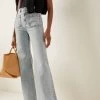 St Monica Stretch High-Rise Flared-Leg Jeans -Lady Fashion Store jeanerica light wash st monica jeans