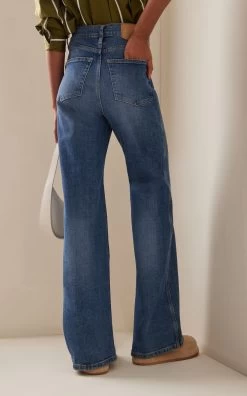 Trevi Stretch High-Rise Flared-Leg Jeans -Lady Fashion Store jeanerica medium wash tw015 trevi jeans 2