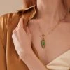 The Small Emerald Anchor Link 18K Yellow Gold And Emeralds Charm -Lady Fashion Store jenna blake green small emerald anchor link charm