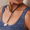 Spinel And Pearl Lariat Necklace 2 Spinel And Pearl Lariat Necklace -Lady Fashion Store joie digiovanni black spinel classic gemstone lariat