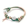 18k Rose Gold Rainforest Flower & Chain Leather Bracelet -Lady Fashion Store joie digiovanni green 18k rose gold rainforest flower chain leather bracelet