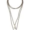 Labradorite And Pearl Lariat Necklace -Lady Fashion Store joie digiovanni grey labradorite double strand gemstone lariat