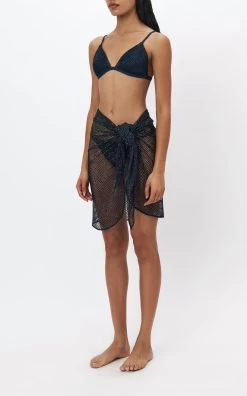 Doris Crystal-Mesh Pareo -Lady Fashion Store jonathan simkhai black doris crystal mesh cover ups mini pull on pareo 3