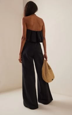 Puff-Detail Cotton-Linen Jumpsuit 8 Puff-Detail Cotton-Linen Jumpsuit -Lady Fashion Store jonathan simkhai black puff detail jumpsuit 2