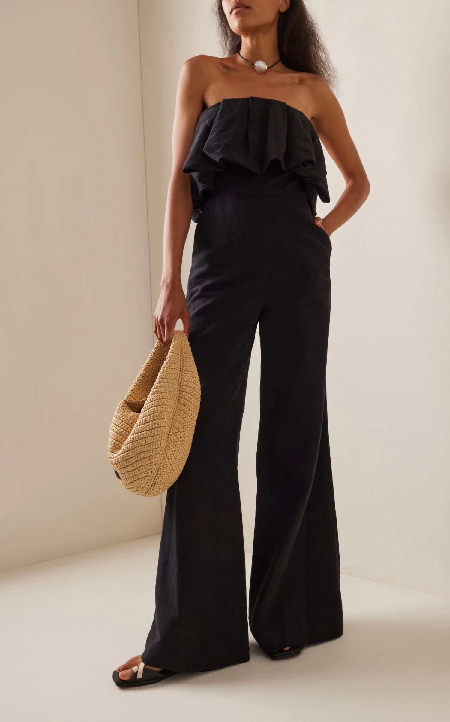 Puff-Detail Cotton-Linen Jumpsuit 3 Puff-Detail Cotton-Linen Jumpsuit