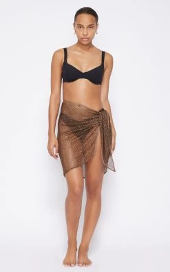 Doris Crystal-Mesh Mini Pareo 11 Doris Crystal-Mesh Mini Pareo -Lady Fashion Store jonathan simkhai brown doris pareo 3