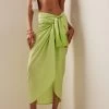 Denver Fringed Cotton Sarong -Lady Fashion Store jonathan simkhai green denver solid coverup sarong skirt