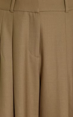 Felice Pleated Twill Relaxed Pants 9 Felice Pleated Twill Relaxed Pants -Lady Fashion Store jonathan simkhai green felice twill tailoring relazed pant 3