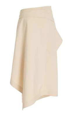 Bruna Draped Cotton Skirt 12 Bruna Draped Cotton Skirt -Lady Fashion Store jonathan simkhai neutral bruna menswear remixed draped skirt 4
