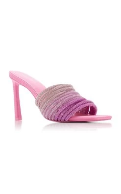 Lena Multi-Strap Crystal Mules -Lady Fashion Store jonathan simkhai pink lena multi strap crystal mule 2 4
