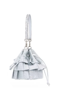 Ruffle Crystal Pouch 8 Ruffle Crystal Pouch -Lady Fashion Store judith leiber silver ruffle crystal pouch 2