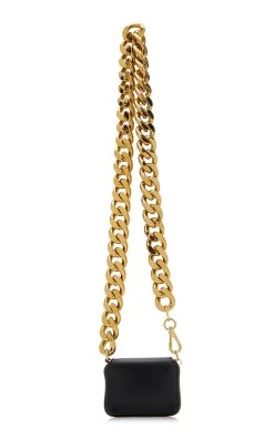 Chain-Detailed Leather Bike Wallet -Lady Fashion Store kara black chain detail leather bike wallet 4