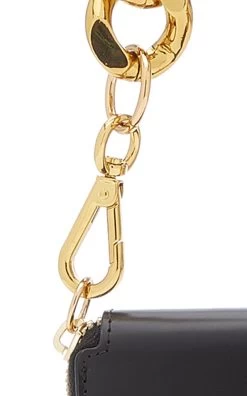 Chain-Detailed Leather Bike Wallet -Lady Fashion Store kara black chain detail leather bike wallet 6