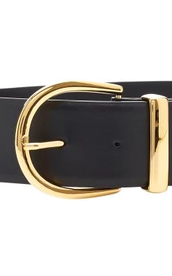 Bella Leather Belt -Lady Fashion Store khaite black bella leather belt 2