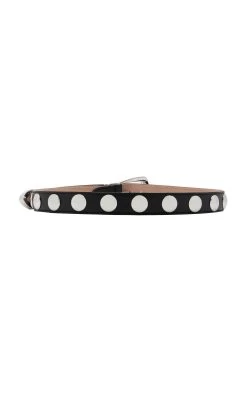 Benny Studded Leather Belt -Lady Fashion Store khaite black benny studded leather belt 1
