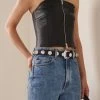 Benny Studded Leather Belt -Lady Fashion Store khaite black benny studded leather belt