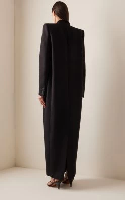 Caleb Double-Breasted Coat 7 Caleb Double-Breasted Coat -Lady Fashion Store khaite black caleb coat 2