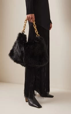 Clara Shearling Chain Shoulder Bag