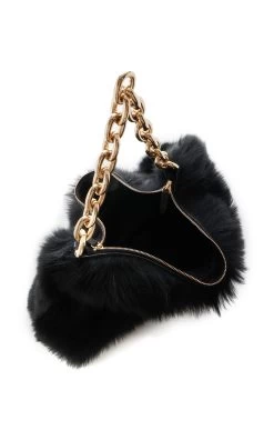 Clara Shearling Chain Shoulder Bag 9 Clara Shearling Chain Shoulder Bag -Lady Fashion Store khaite black clara shearling chain shoulder bag 3