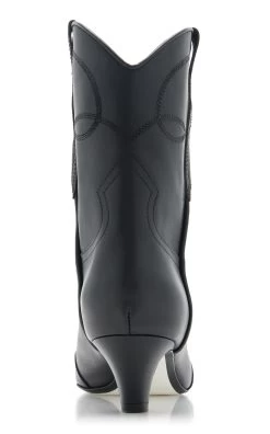 Dallas Leather Ankle Boots -Lady Fashion Store khaite black dallas ankle boots 2