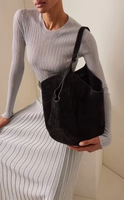 Lotus Medium Suede Bag