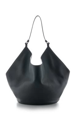 Lotus Medium Leather Tote Bag -Lady Fashion Store khaite black lotus medium leather tote 2