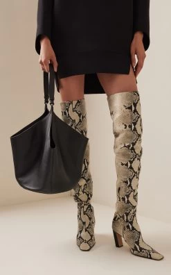 Lotus Medium Leather Tote Bag