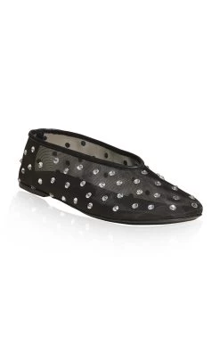 Marcy Crystal-Embellished Mesh Flats 9 Marcy Crystal-Embellished Mesh Flats -Lady Fashion Store khaite black marcy flats 3