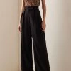 Teyana Pleated Wide-Leg Pants 1 Teyana Pleated Wide-Leg Pants -Lady Fashion Store khaite black teyana pant