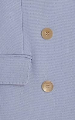 Balton Double-Breasted Wool-Blend Jacket -Lady Fashion Store khaite blue balton double breasted wool blend jacket 3