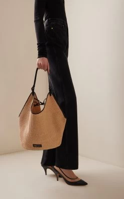 Lotus Medium Raffia Bag