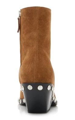 Hooper Suede Ankle Boots -Lady Fashion Store khaite tan hooper suede ankle boots 3