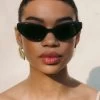 Zawe Cat-Eye Acetate Sunglasses -Lady Fashion Store kimeze black zawe