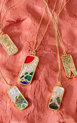 Elements Of Love 18K Yellow Gold Fire Pendant Necklace -Lady Fashion Store l atelier nawbar grey elements of love 18k yellow gold fire pendant necklace 3