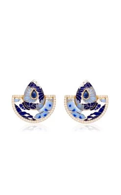 18k Yellow Gold Small Chinoiserie Bond Street Earrings